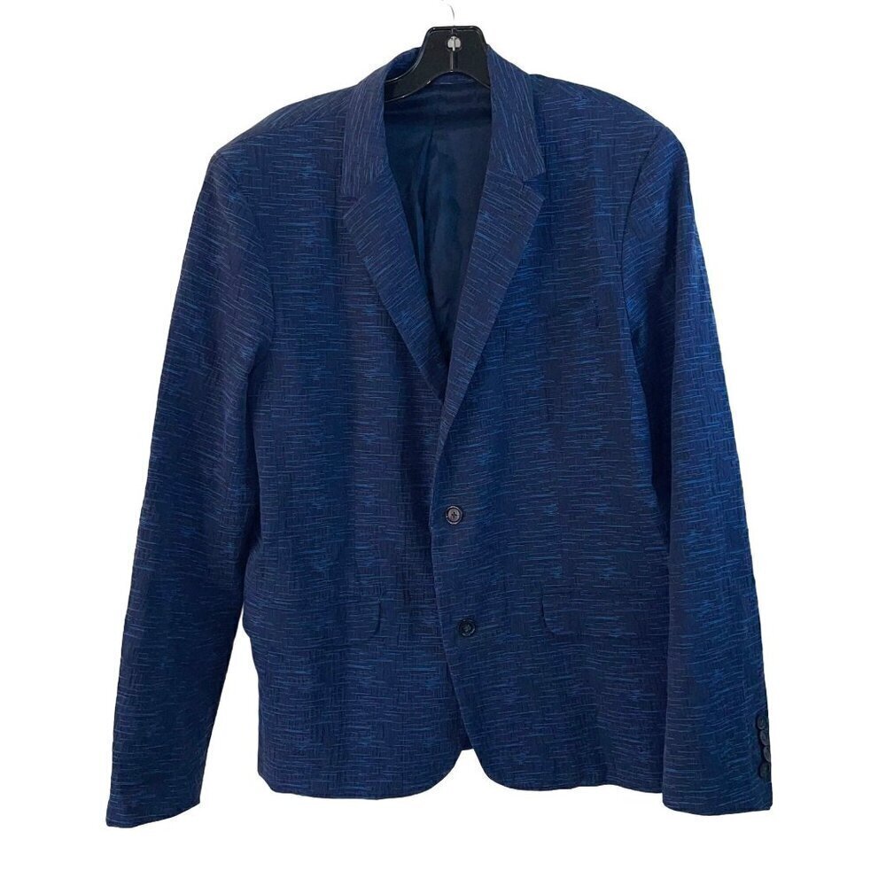 Mr Turk Mens Blazer Size 44 Blue Single Breasted Pockets Lined Cotton USA